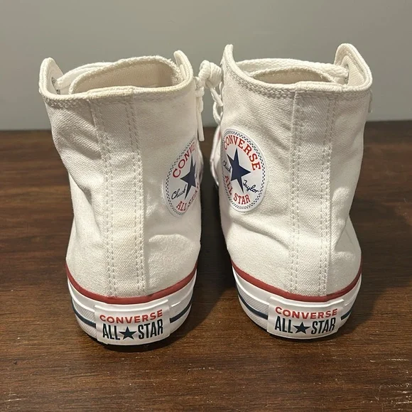 Converse Chuck Taylor All Star White Canvas High-Top Sneakers - Picture 4 of 9